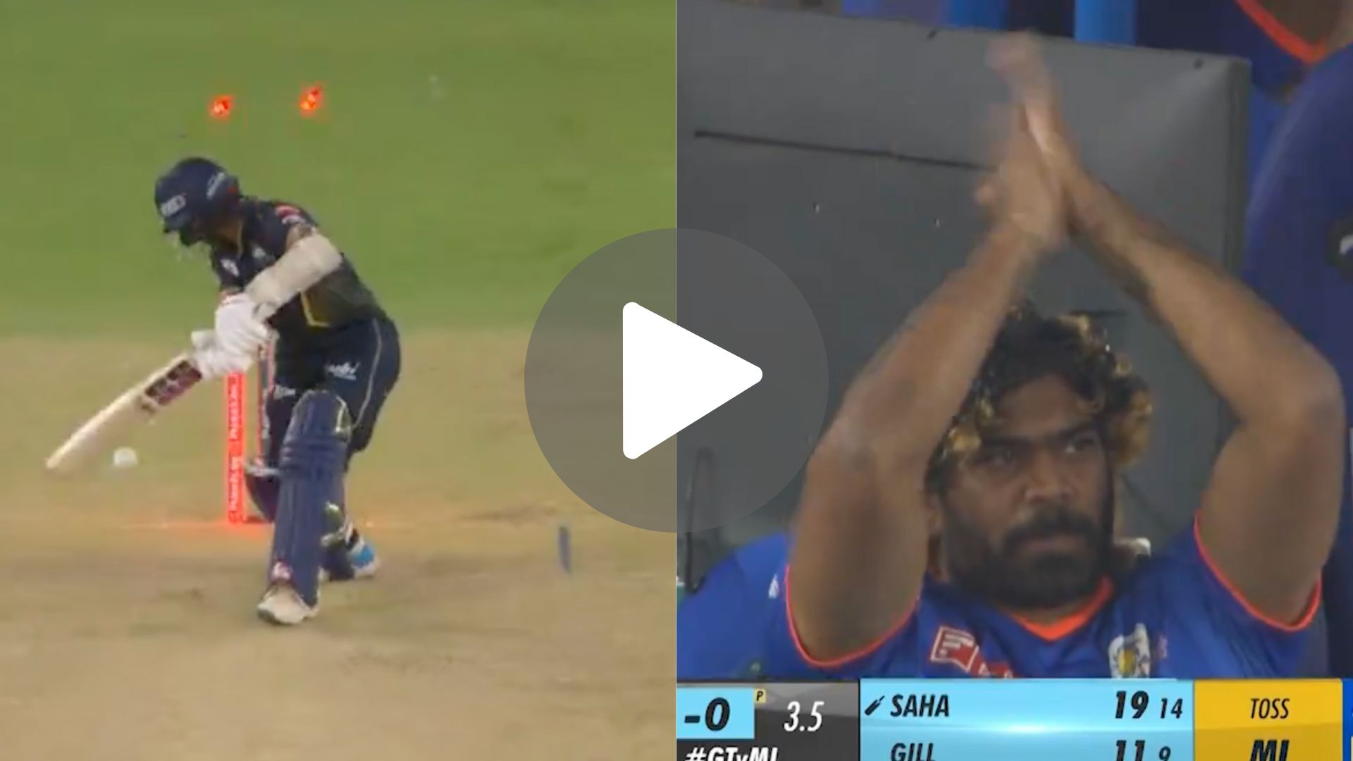 [Watch] Jasprit Bumrah's Toe-Crushing Yorker Sends Saha Packing; Malinga Applauds